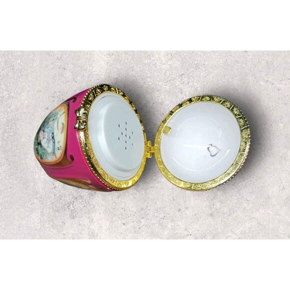 Mr Christmas Musical Hinged Trinket Box Egg Christmas Tree Ornament & Box WORKS! - Picture 5 of 7